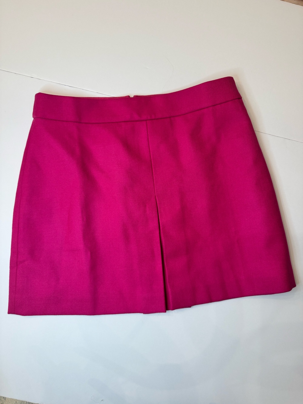 J.Crew Hot Pink Wool Pencil Skirt 12P Barbiecore Preppy Career Chic
